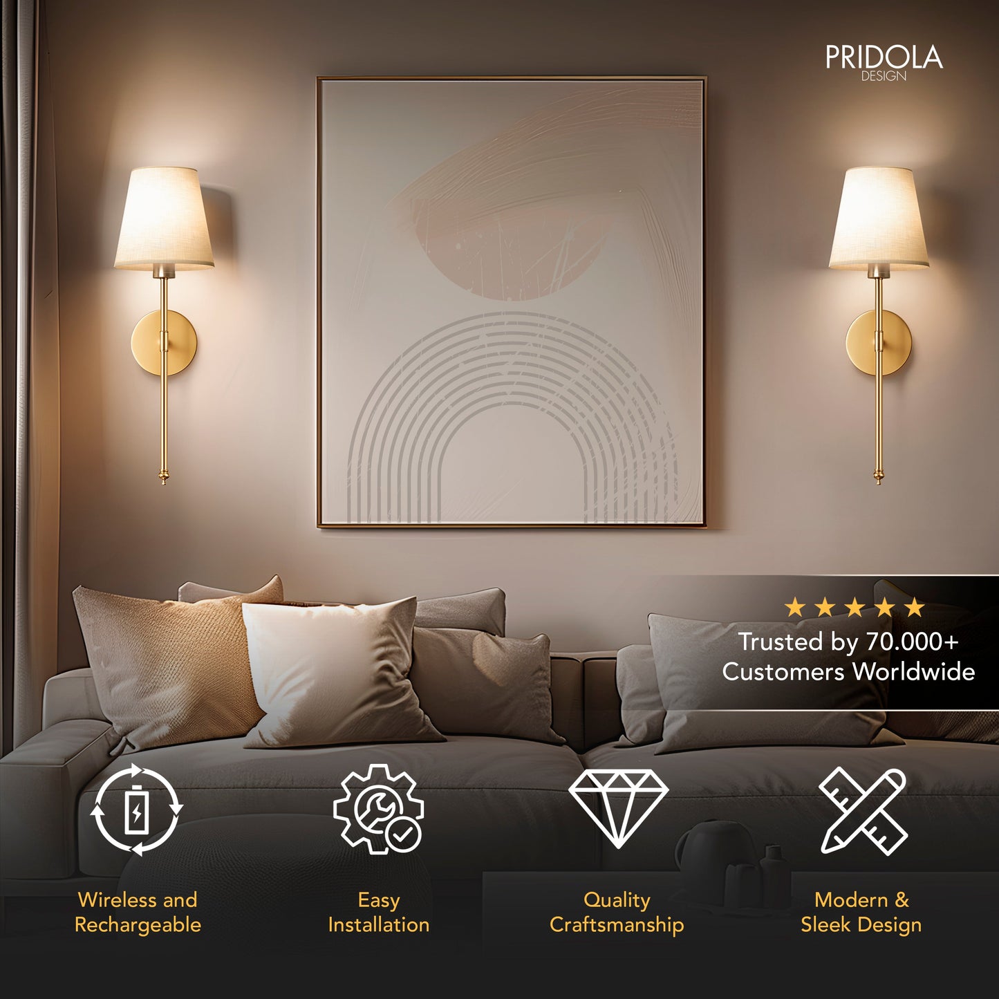 Vilo - Wireless Wall Lamps (2 Pieces)