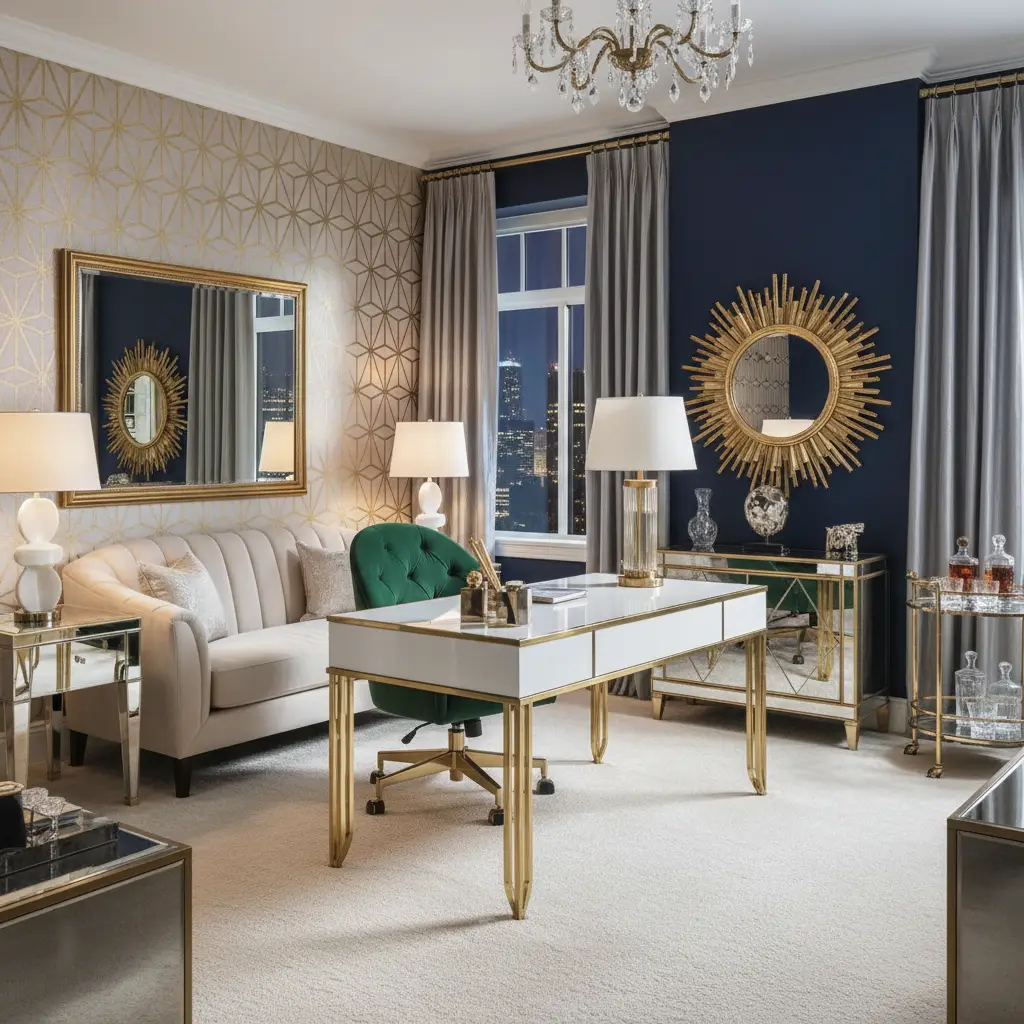 Hollywood Regency interior design style